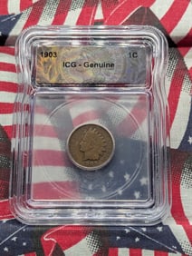 1903 Indian Head Cent - ICG Cert. GENUINE