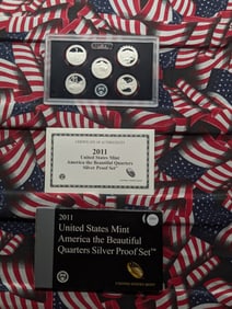 2011-S U.S. Mint America The Beautiful Quarters SILVER Proof Set In OGP With COA