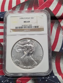 1996 American Silver Eagle - NGC MS69 - Key Date! .999 Fine Silver One Troy Ounce