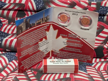 2012 The Last Canadian Penny in Capsule & Info Display w/ COA & Full Sealed Tube of 2012 Last Year
