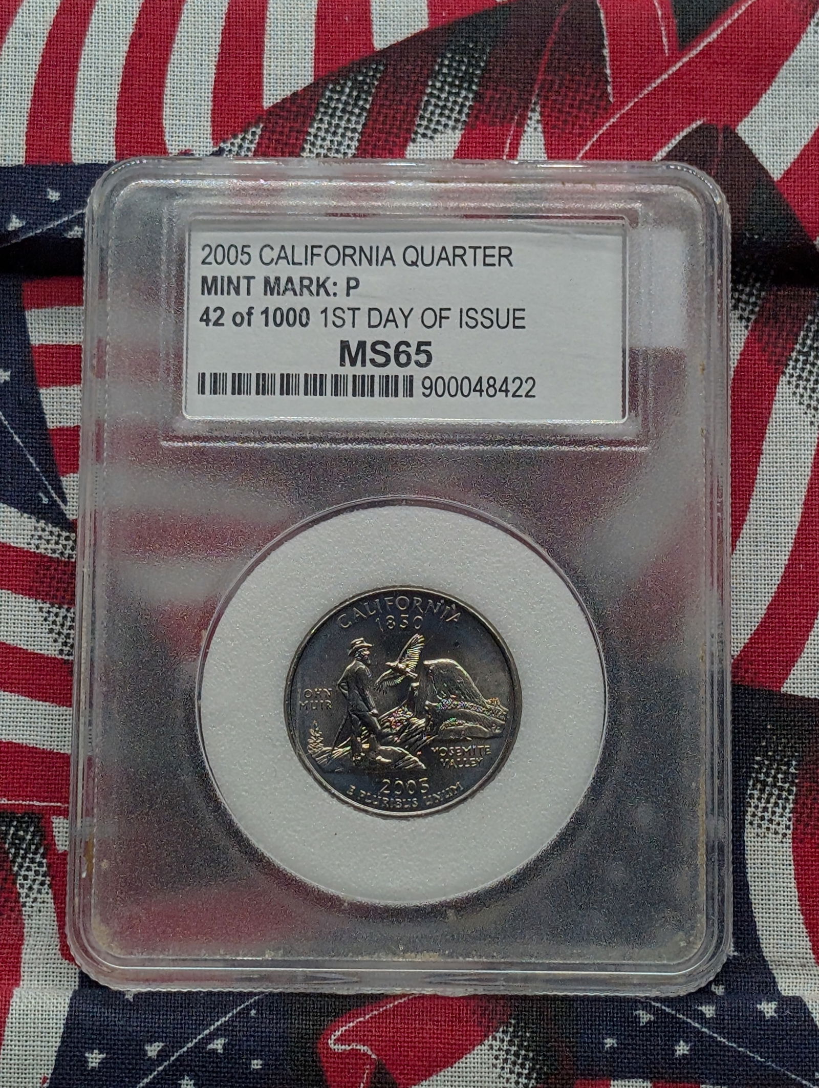 2005-P California Statehood Quarter - PCC Cert. MS65 - 1st Day of Issue (1 of 4)