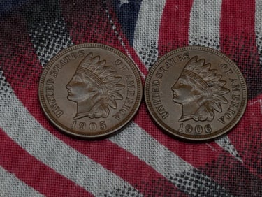 1905 & 1906 Indian Head Cents - Both AU (2 PCS)