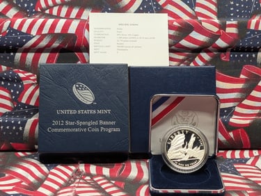 2012-P PROOF Star-Spangled Banner Commemorative Silver Dollar in OGP w/ COA