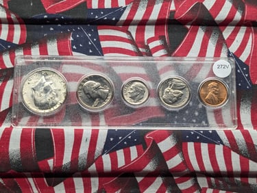1969-D Uncirculated Set In Plastic Holder, Contains the 40% Silver Kennedy Half Dollar