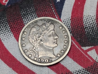 1902 Barber Silver Quarter - VF+