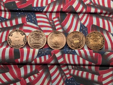 1 Oz. Each .999 FINE COPPER Various Designed Rounds (5 PCS)