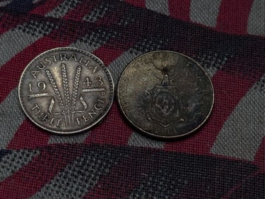 1944-D Philippines 10 Silver Centavos & 1943-D Australia Silver Three pence (2 PCS)