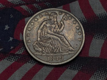 CHOICE XF - 1849-O w/ Drapery Seated Liberty Half Dollar