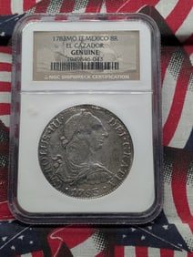 1783-Mo FF Mexico El Cazador 8 Silver Reales - NGC GENUINE Shipwreck Certification