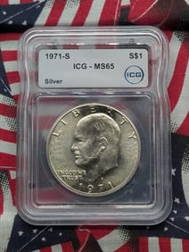 1971-S Eisenhower Silver Dollar - NGC MS65