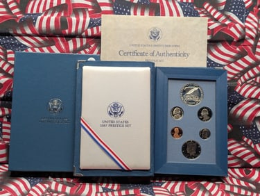 1987-S U.S. Prestige Set In OGP With COA, Includes the 90% Silver Dollar