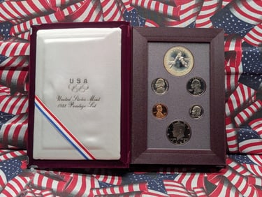 1988-S U.S. Prestige Set, NO BOX, Includes the 90% Silver Dollar
