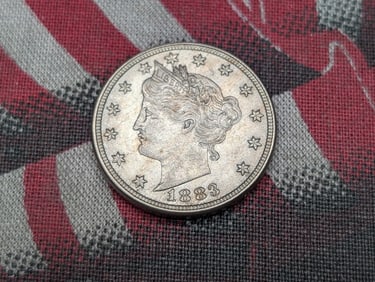 1883 Liberty Head V-Nickel w/ No Cents - AU/UNC