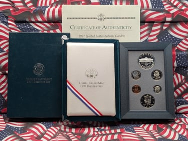 1997-S U.S. Prestige Set In OGP With COA, Semi Key Date Set!, Includes the 90% Silver Dollar