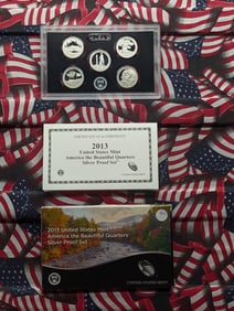 2013-S U.S. Mint America The Beautiful Quarters SILVER Proof Set In OGP With COA