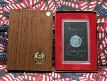 1971-S Eisenhower U.S. Proof 40% SILVER Dollar In OGP, Brown Box.