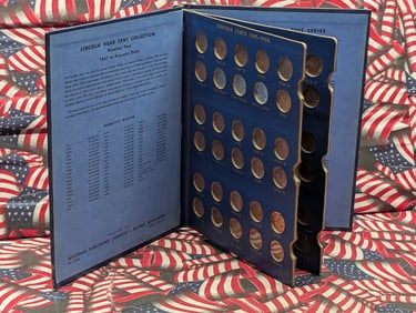 1941-1961 Lincoln Cent Album, Almost Complete, Missing 1955 Double Die Obverse, 59 Coins Total
