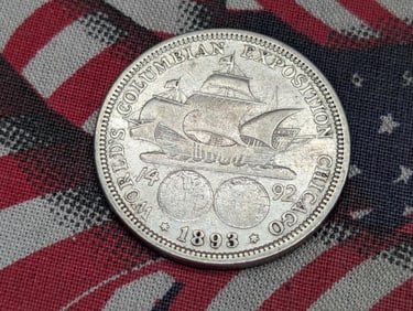 1893 World's Columbian Exposition Commemorative Half Dollar, 90% Silver