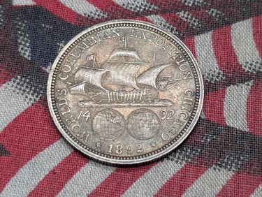 1892 World's Columbian Exposition Commemorative Half Dollar, 90% Silver