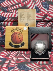 2020-P Basketball Hall Of Fame .999 Fine Silver One Ounce,  Proof Dollar In OGP With COA