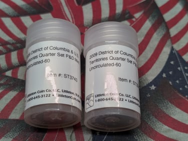 2 Tubes of Uncirculated 2009 District of Columbia & U.S. Territory Quarters - P&D Mint (24 Coins)