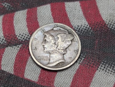 1917-D Mercury Silver Dime - VG/FINE