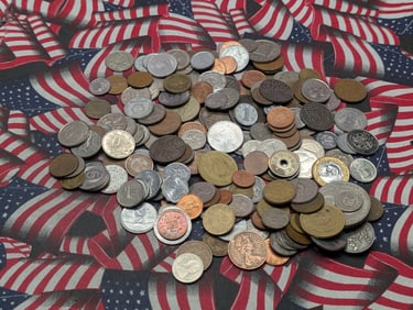 Bag of 1.12 Lbs. of Various Vintage & Modern World Coins