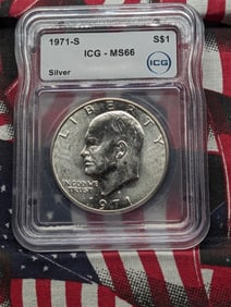 1971-S Eisenhower Silver Dollar - NGC MS66