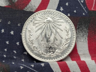 1944 Mexico 1 Silver Peso - GEM BU