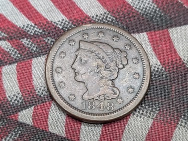 1848 Braided Hair Large Cent - FINE+