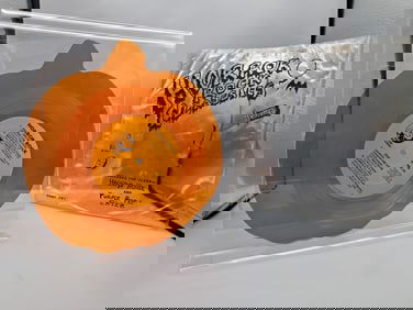 1983 Horror Rock Classics Compilation 7" 33 RPM Orange Translucent Pumpkin Shaped Vinyl Record -