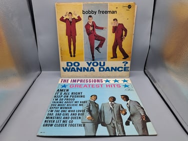 1959 Bobby Freeman Do You Wanna Dance & 1965 The Impressions Greatest Hits Vinyl Albums - ABC-515 &