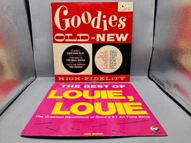 1959 Goodies Old And New & 1983 The Best of Louie, Louie Vinyl Albums - RNEP 605 & T 10000