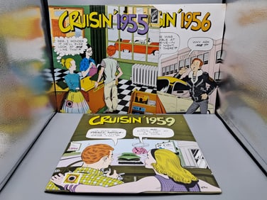 Lot of (3) Assorted Cruisin 1950s Compilation Vinyl Albums - Varying Conditions