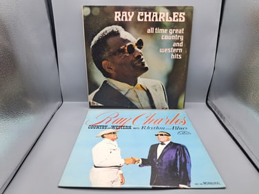 Lot of (2) Ray Charles Vinyl Albums - Varying Conditions