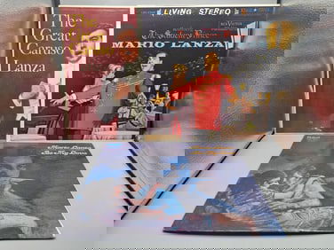 Lot of (3) Mario Lanza Vinyl Albums - Varying Conditions