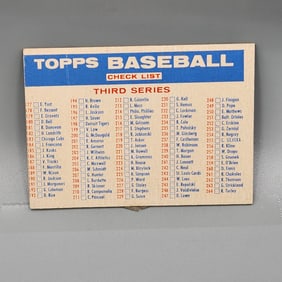 1957 Topps Baseball Checklist Big Blony Series 3/4 Not Marked - Super Tough To Find Not Marked - One