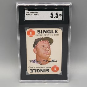 1968 Topps Game Mickey Mantle #2 SGC 5.5 HOF