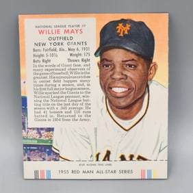 1955 Red Man Willie Mays #7 With Tab HOF