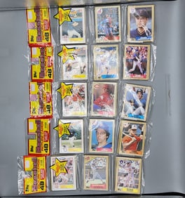(5) 1987 Topps Rack Packs - All With HOFers on front and one with Rose