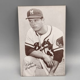 1962 Exhibits Stats Back Ed Mathews HOF