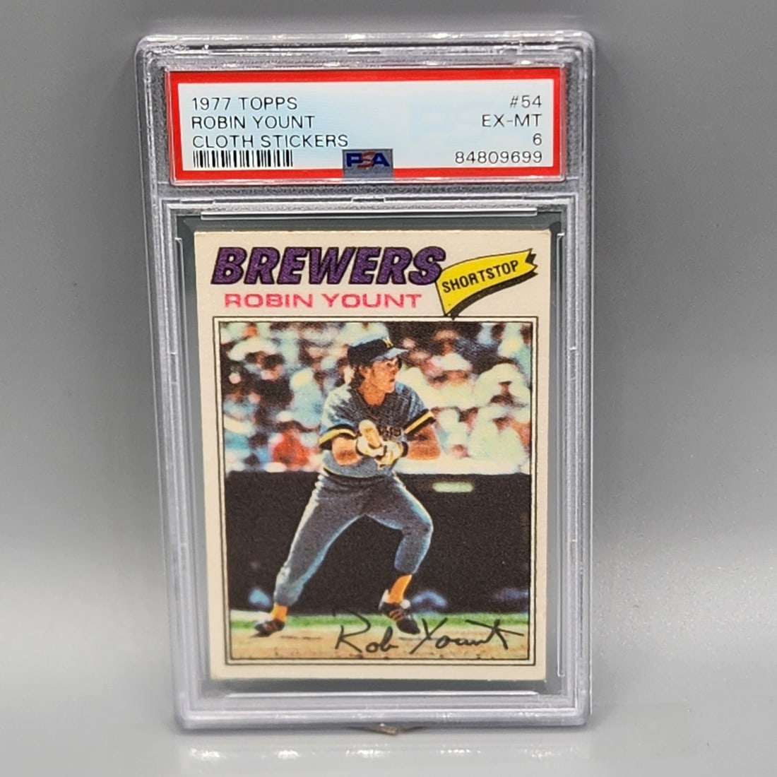 1977 Topps Cloth Stickers Robin Yount #54 PSA 6 HOF (1 of 2)
