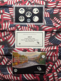 2013-S US Mint 90% Silver America the Beautiful Quarter Set, Five 90% Silver Quarters
