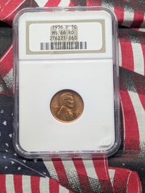 1936-D Lincoln Wheat Cent MS66 RD By NGC