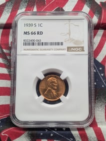 1939-S Lincoln Wheat Cent MS66 RD By NGC