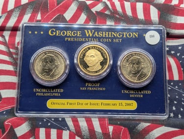 2007 P,D, & S George Washington Presidential Dollar Three Coin Set