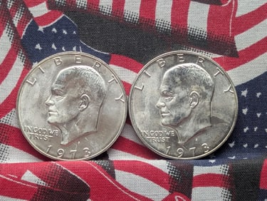 Two 1973-S 40% Silver Uncirculated Eisenhower Dollars