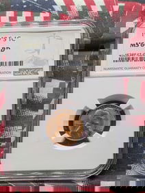 1947-S Lincoln Wheat Cent MS66 RD By NGC