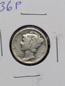 1936-P Mercury Dime, 90% Silver