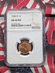 1946-D Lincoln Wheat Cent MS66 RD By NGC